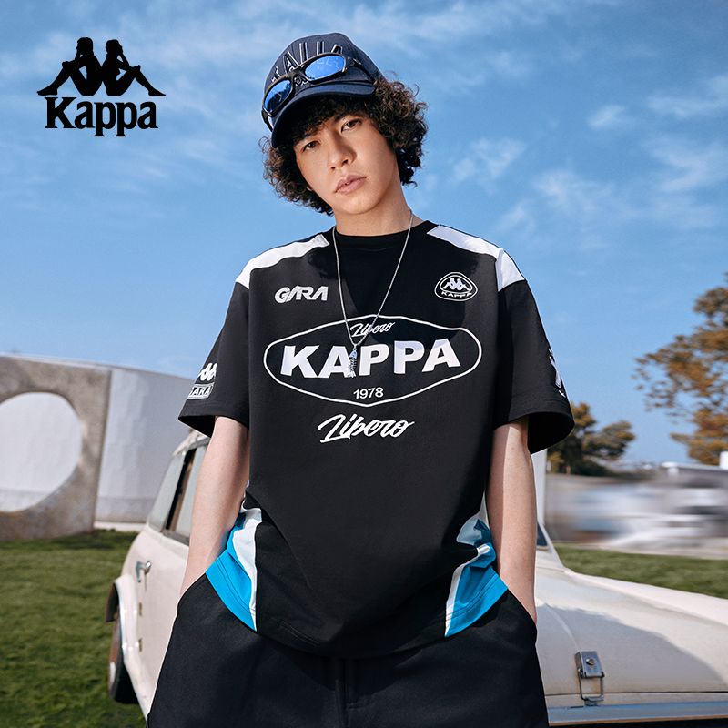 Kappa卡帕背靠背运动t恤男夏季新款休闲纯棉短袖情侣款美式上衣女