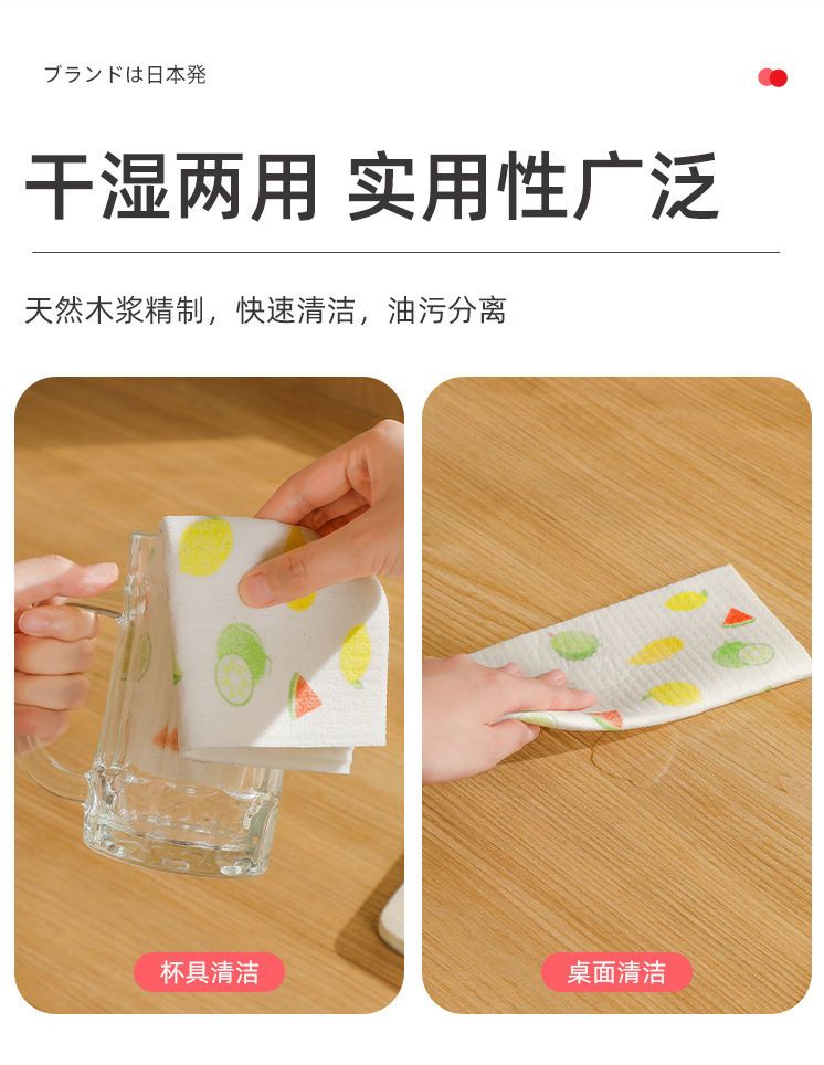 吸水不沾油木浆棉抹布强力去油不掉毛 厨房洗碗布一冲即净家用