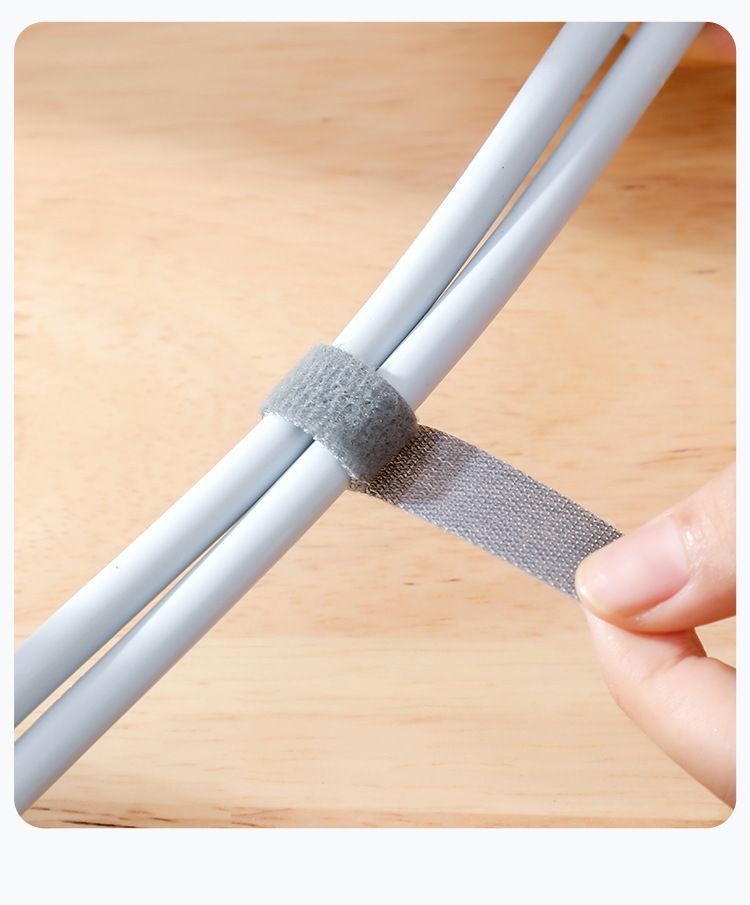 点断式魔术贴理线器5米可裁剪数据线绑带粘扣带 自粘式理线收纳带