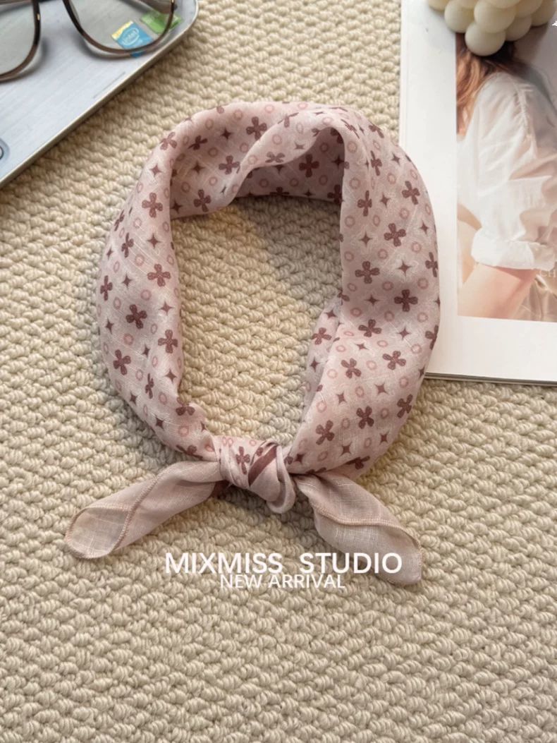 Silk Scarf For Women Summer Thin Neck Square Headscarf Red_voghion.com
