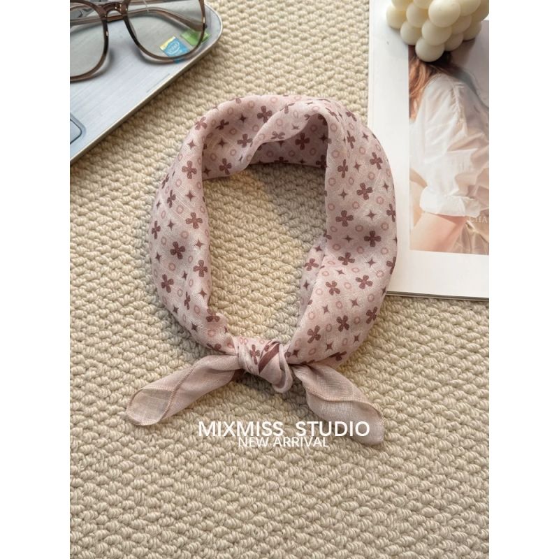 Silk Scarf For Women Summer Thin Neck Square Headscarf Red_voghion.com