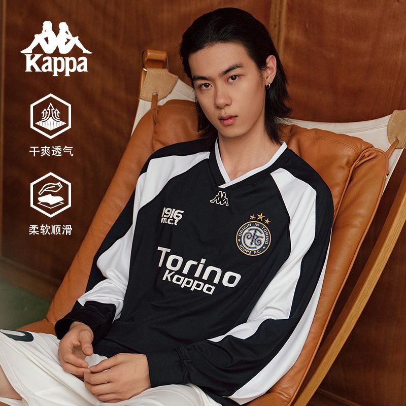 Kappa卡帕背靠背新款运动t恤男士美式休闲长袖男速干训练上衣球衣