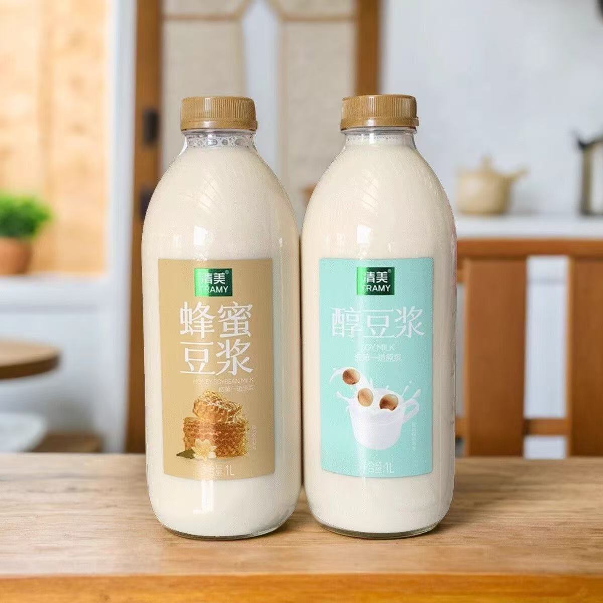 上海清美蜂蜜豆浆醇豆浆常温即饮瓶装非转基因清美豆浆年货