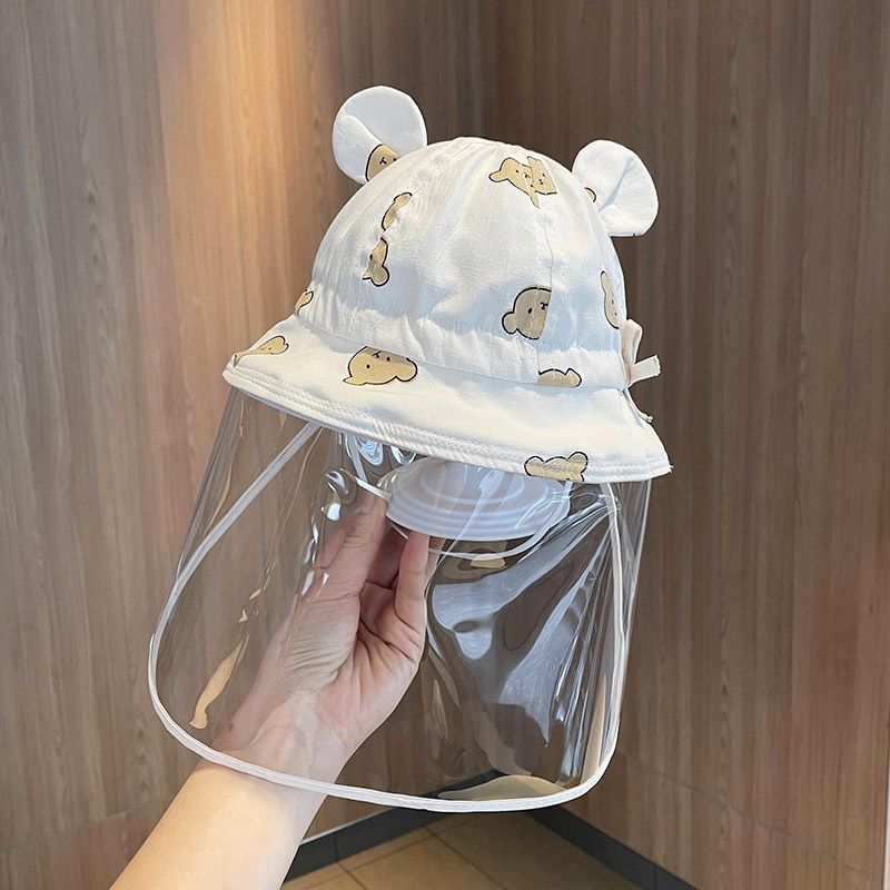 婴儿防飞沫帽子宝宝帽儿童隔离面罩新生儿防护帽婴幼儿渔夫帽