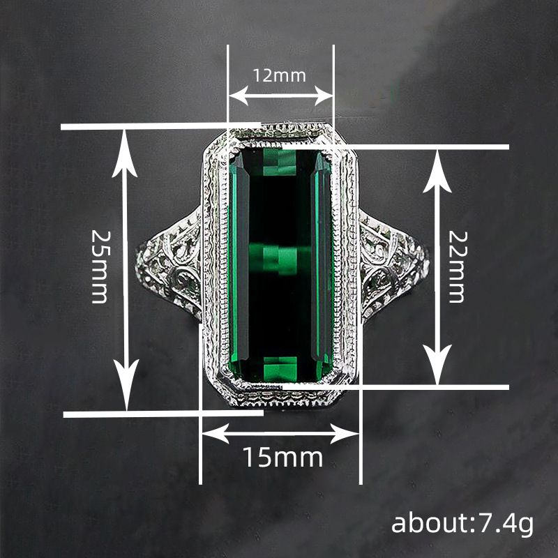 Elegant Emerald Zircon Ring For Women Luxurious Evening Style_voghion.com