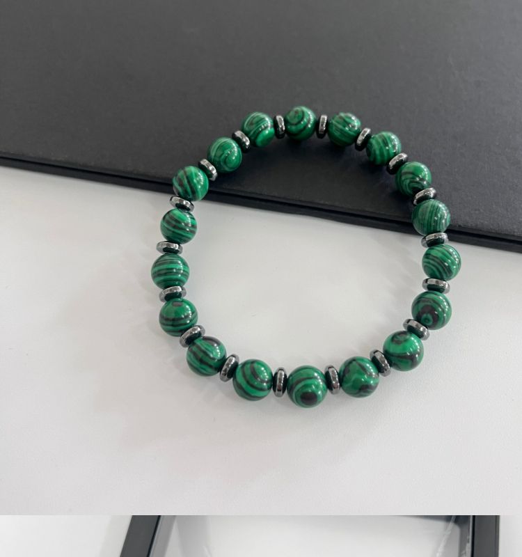 Braccialetto di perline di malachite colorato con croce di fede, gioielli di alta qualità, transfrontaliero europeo e americano, per l'assemblea di culto_voghion.com