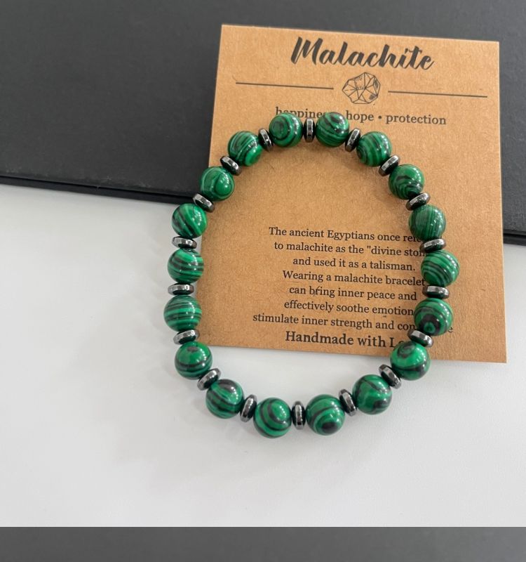 Braccialetto di perline di malachite colorato con croce di fede, gioielli di alta qualità, transfrontaliero europeo e americano, per l'assemblea di culto_voghion.com