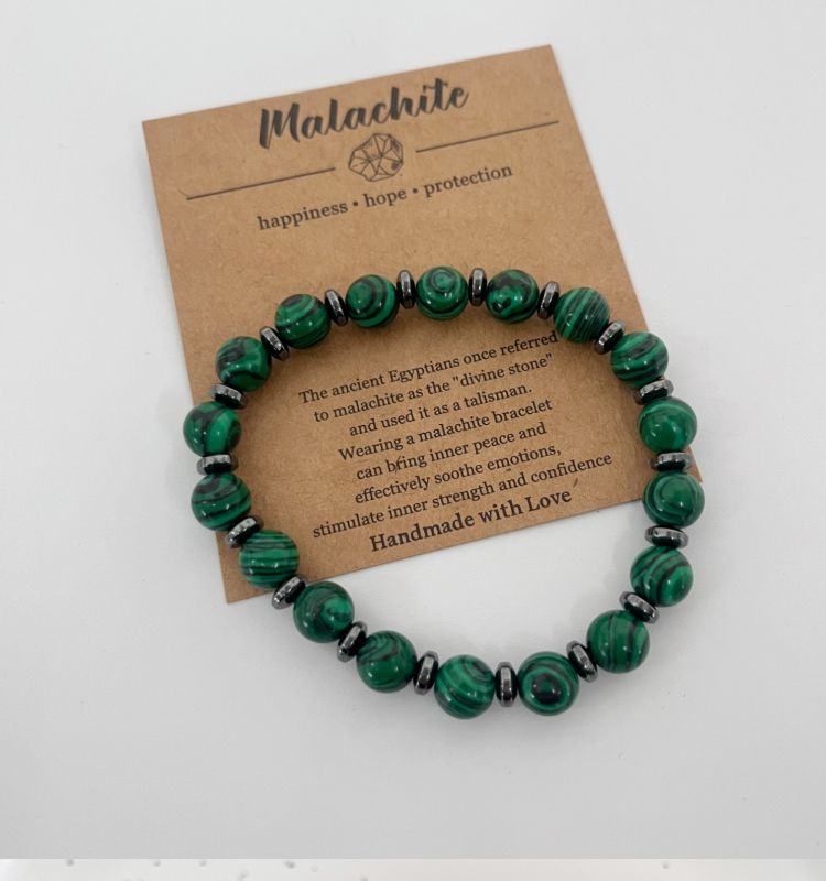 Braccialetto di perline di malachite colorato con croce di fede, gioielli di alta qualità, transfrontaliero europeo e americano, per l'assemblea di culto_voghion.com