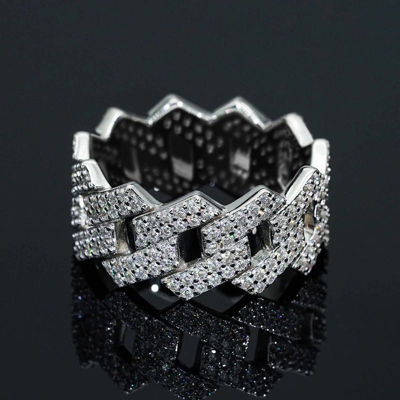 Shiny Punk-style Zirconia Ring For Women Designer Link Design_voghion.com