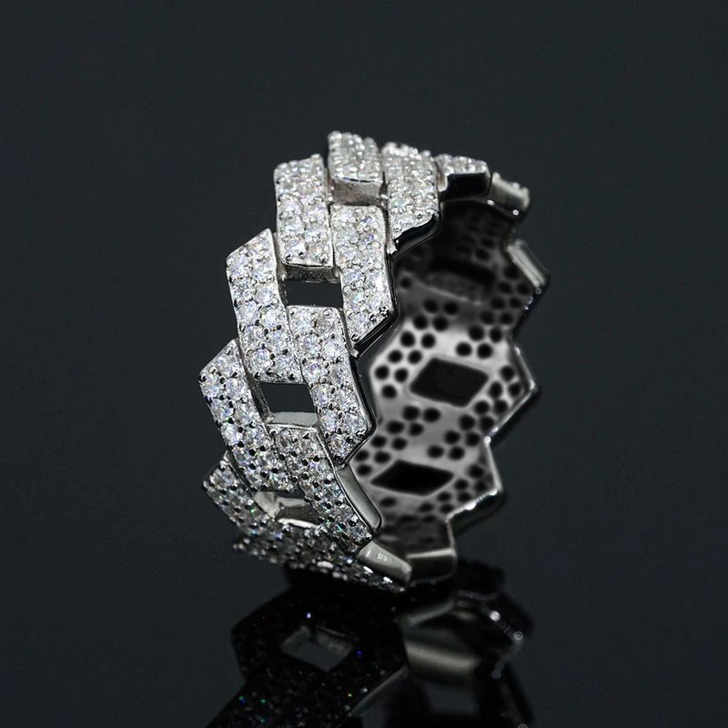 Shiny Punk-style Zirconia Ring For Women Designer Link Design_voghion.com