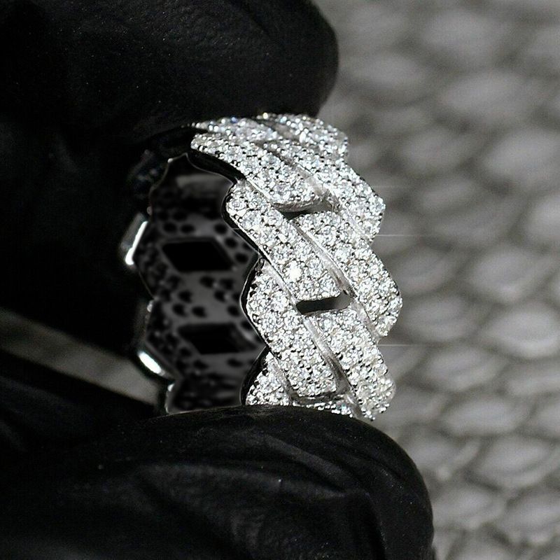 Shiny Punk-style Zirconia Ring For Women Designer Link Design_voghion.com