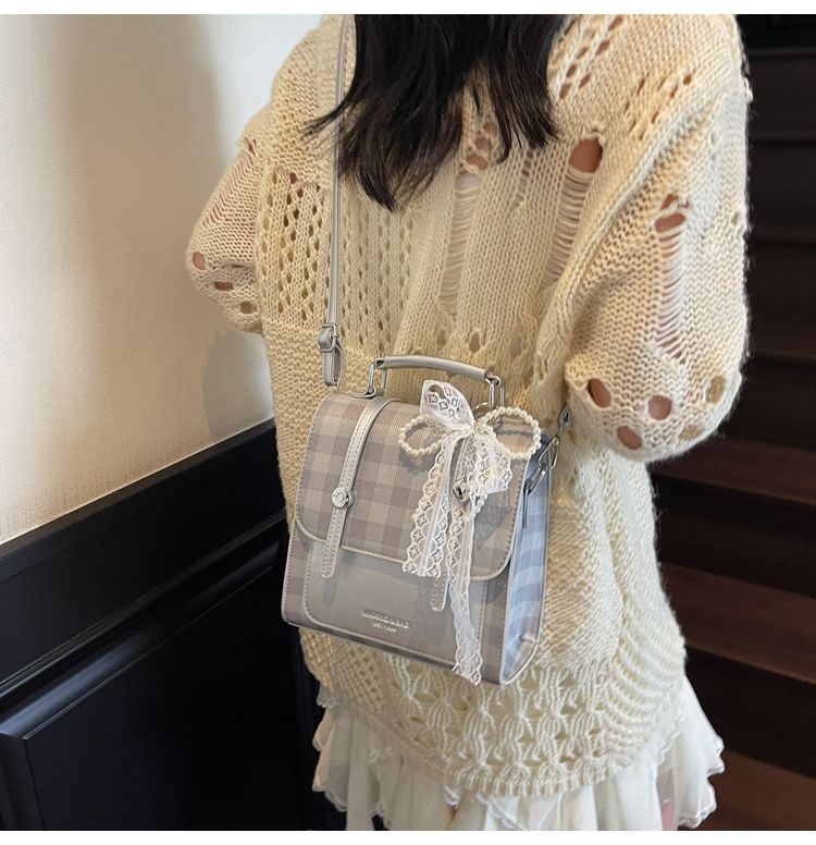 Mini Backpack For Women Elegant Plaid Handbag For Commuting_voghion.com