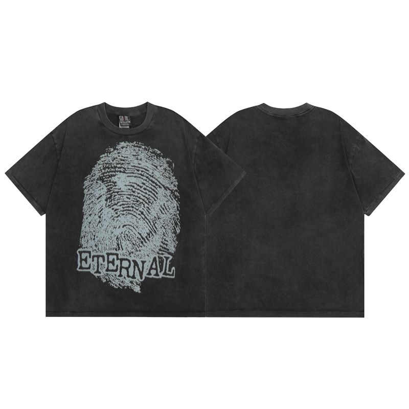 Vintage High Street Distressed Ripped Summer Short-Sleeve T-Shirt For Men And Women Trendy Brand_viptrois.com