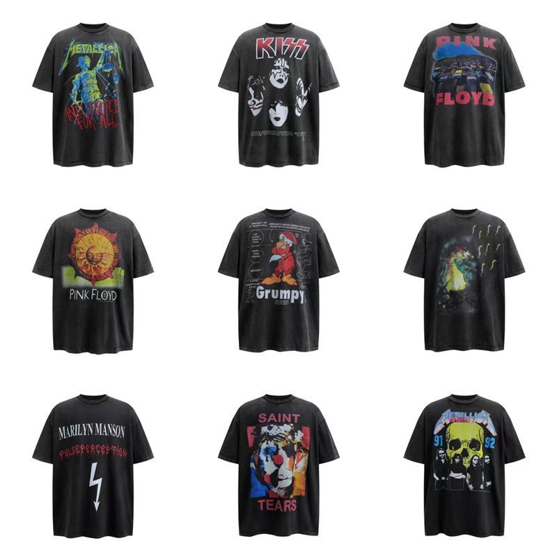 Vintage High Street Distressed Ripped Summer Short-Sleeve T-Shirt For Men And Women Trendy Brand_viptrois.com