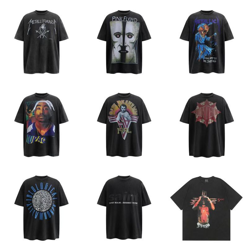 Vintage High Street Distressed Ripped Summer Short-Sleeve T-Shirt For Men And Women Trendy Brand_viptrois.com
