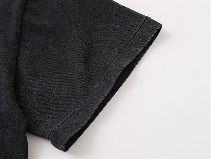 Vintage High Street Distressed Ripped Summer Short-Sleeve T-Shirt For Men And Women Trendy Brand_viptrois.com