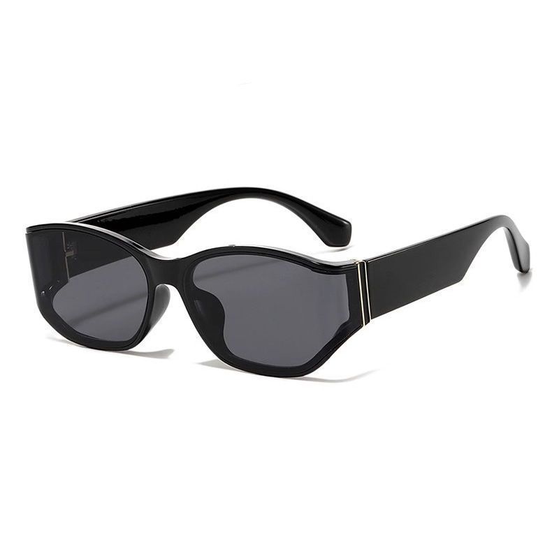 Vintage High-End Curved Screen Design Cat Eye White Frame For Women UV Protection Square Round Face Sunglasses_voghion.com