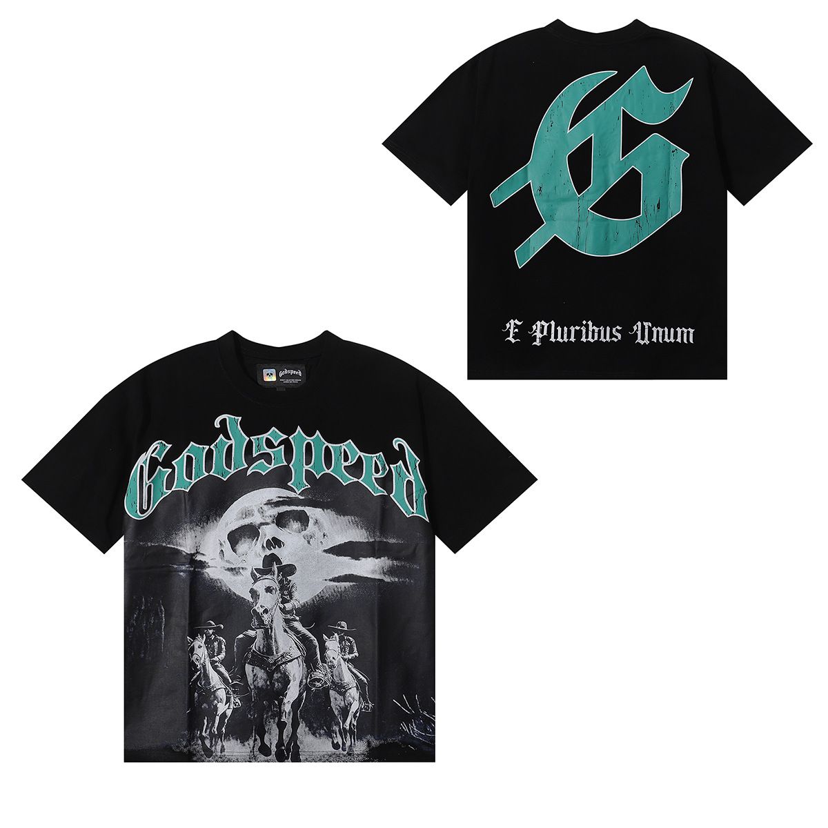 Brand Skull And Rose Print Casual Short-Sleeve T-Shirt, Same Style For Couples_viptrois.com