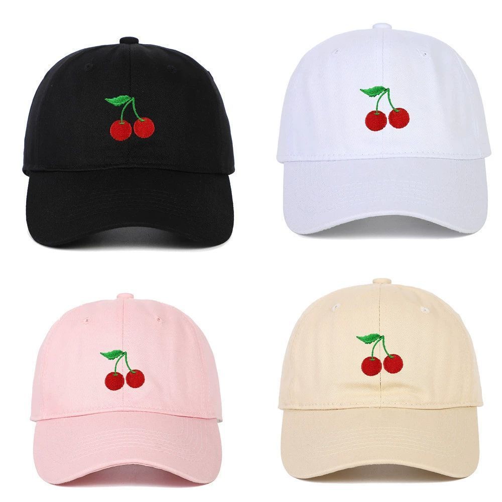 Cappellino da baseball con ricamo ciliegia unisex_voghion.com