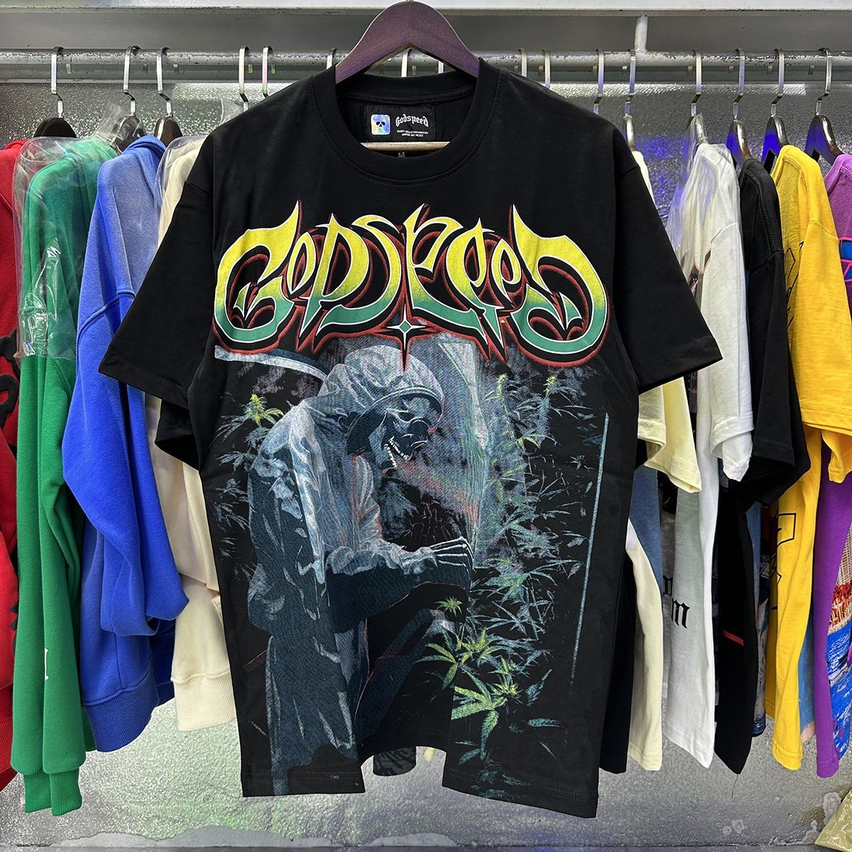 American Fashion High-Quality Street Retro Skull Print Loose Fit Trendy Unisex Short Sleeve T-Shirt_viptrois.com