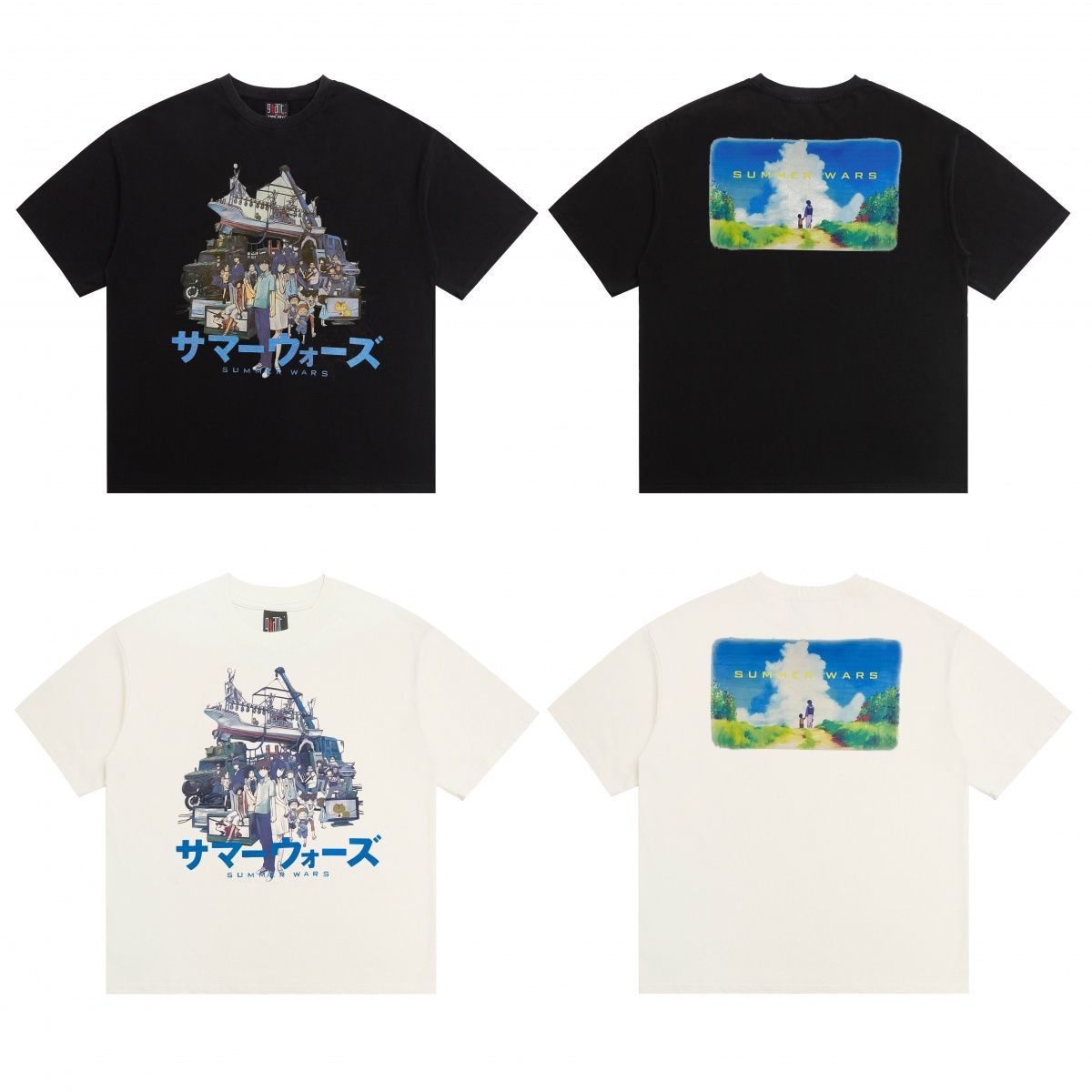 Cartoon Anime Summer Loose Heavyweight Short-Sleeve Men's Trendy T-Shirt_viptrois.com