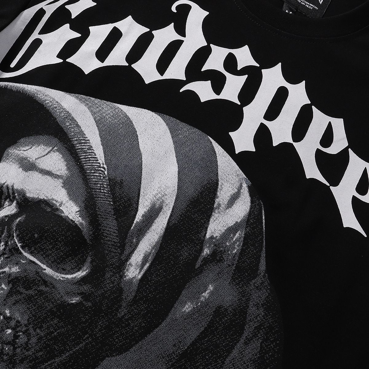 American Fashion High-Quality Street Retro Skull Print Loose Fit Trendy Unisex Short Sleeve T-Shirt_viptrois.com