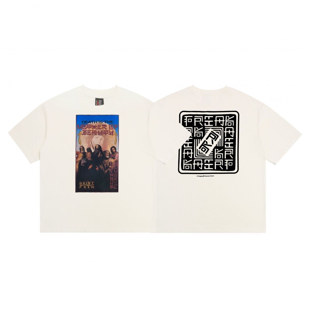 Cartoon Anime Summer Loose Heavyweight Short-Sleeve Men's Trendy T-Shirt_viptrois.com