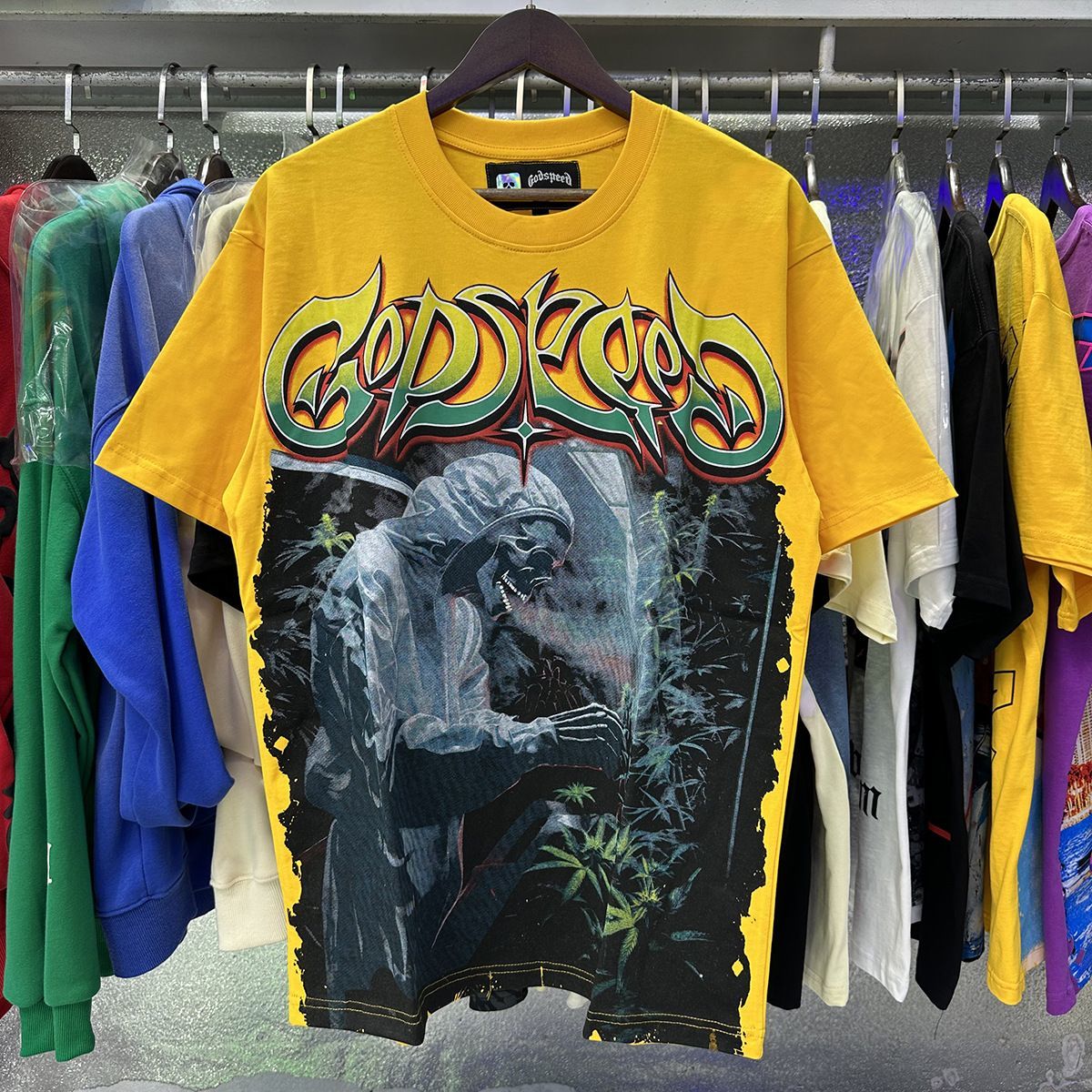 American Fashion High-Quality Street Retro Skull Print Loose Fit Trendy Unisex Short Sleeve T-Shirt_viptrois.com