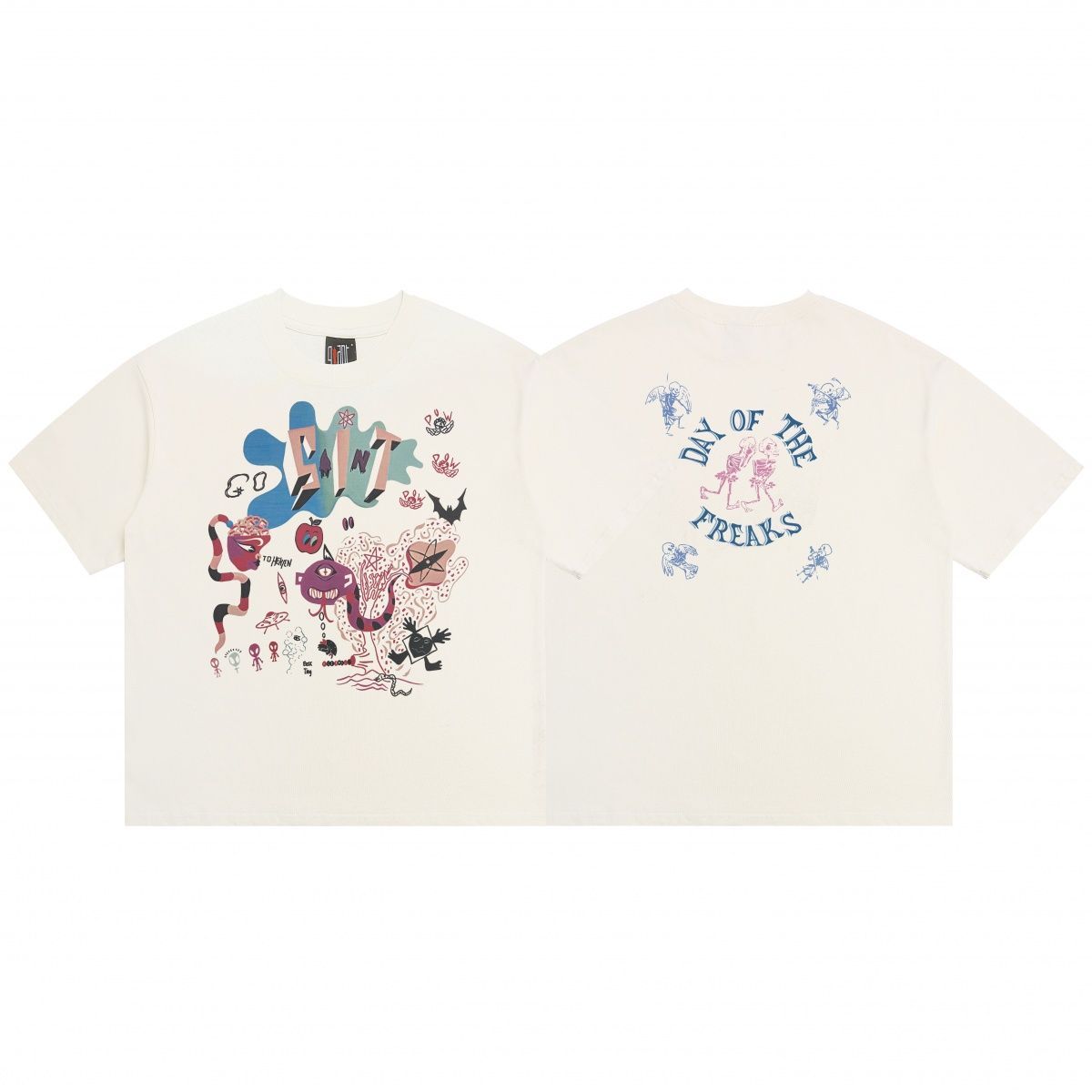 Cartoon Anime Summer Loose Heavyweight Short-Sleeve Men's Trendy T-Shirt_viptrois.com