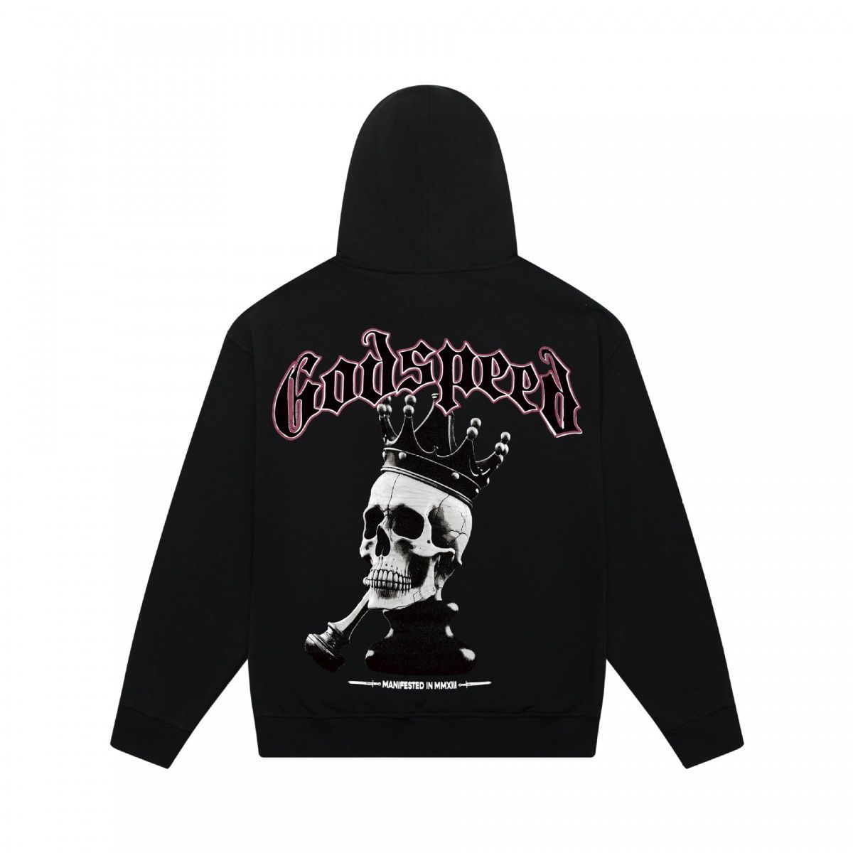 Trendy Brand Skull Print Heavy Cotton Unisex High Street Hooded Sweatshirt Long Sleeve Fashion_viptrois.com