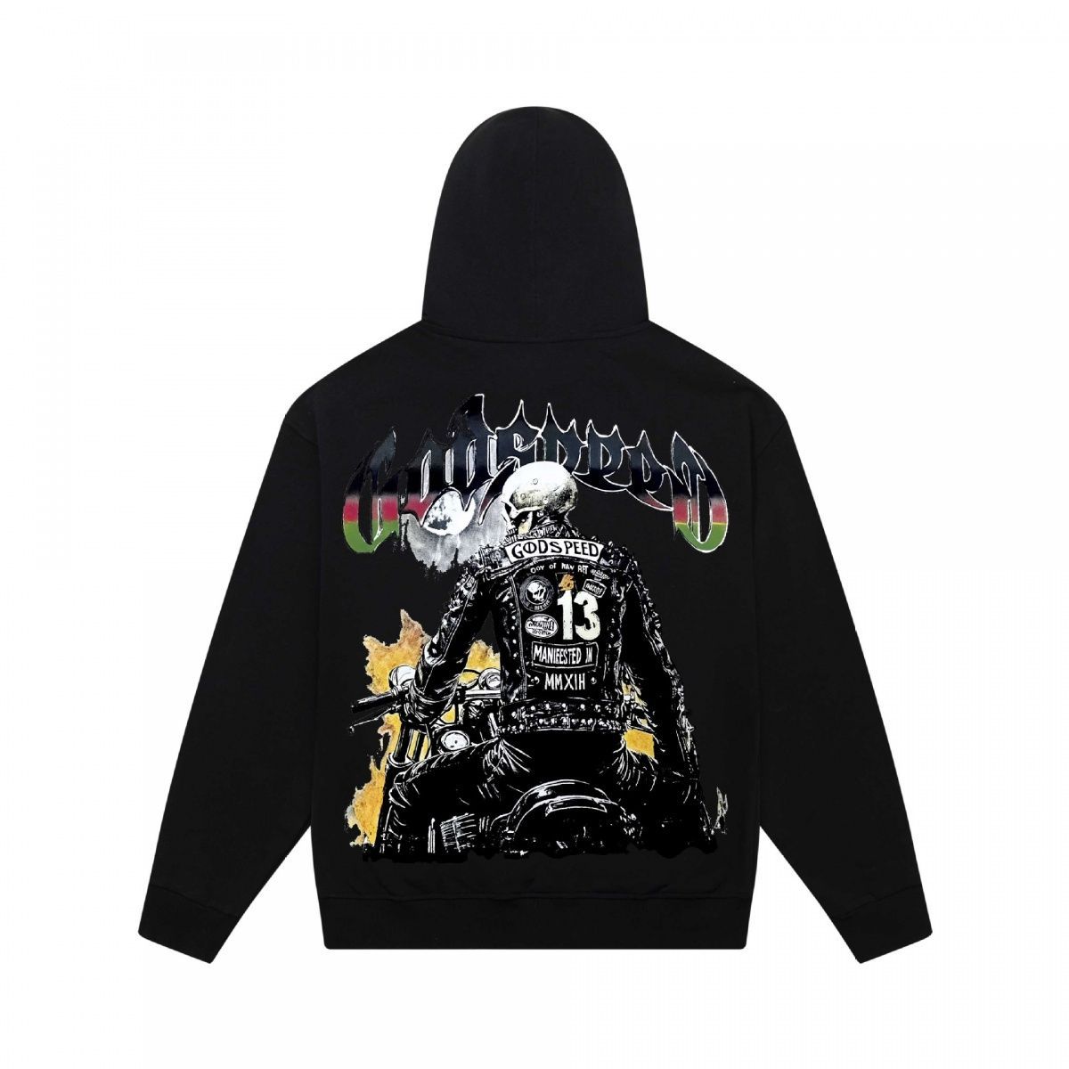 Sudadera unisex con capucha estampado calavera algodón pesado_voghion.com