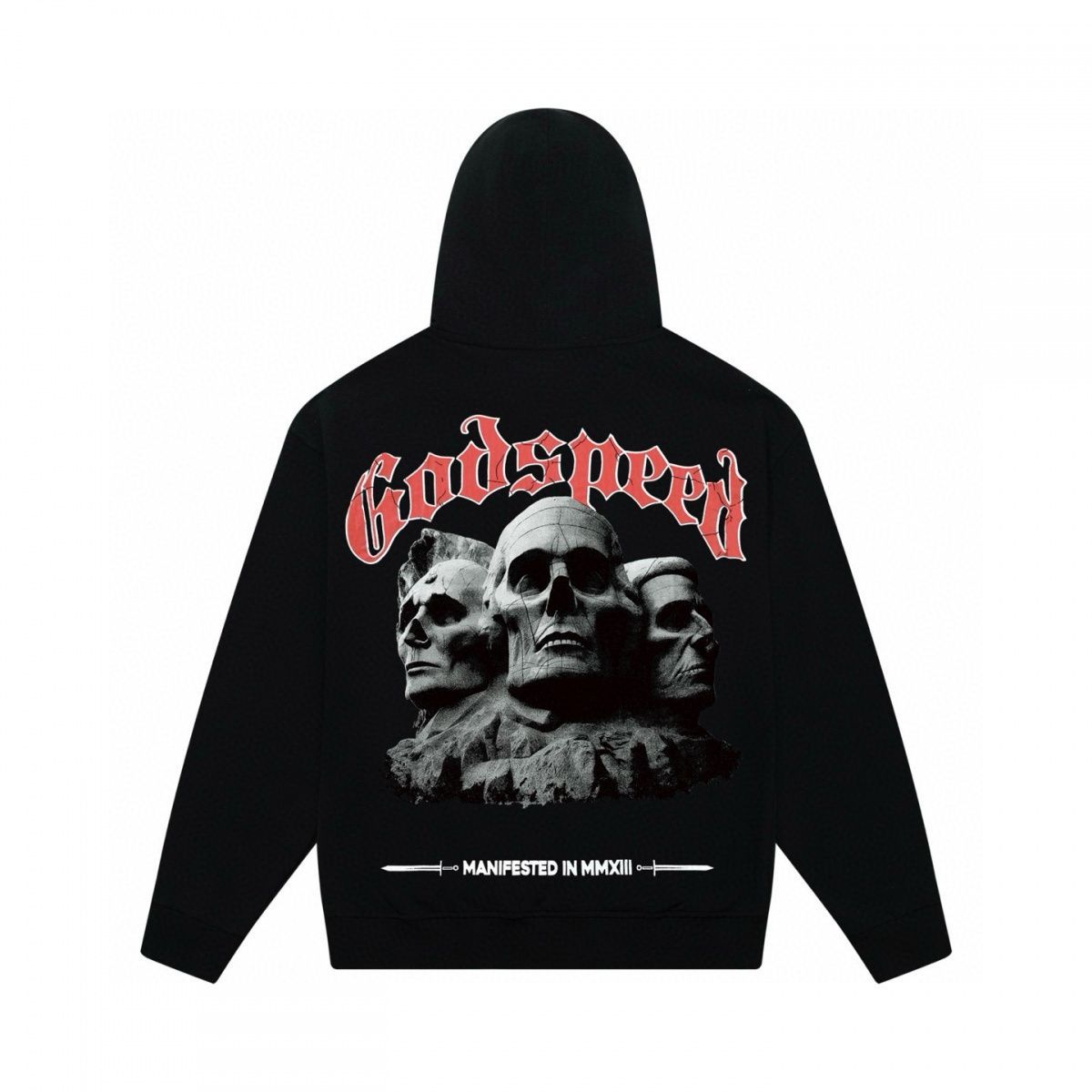 Sudadera con capucha unisex estampado calavera high street algodón_voghion.com