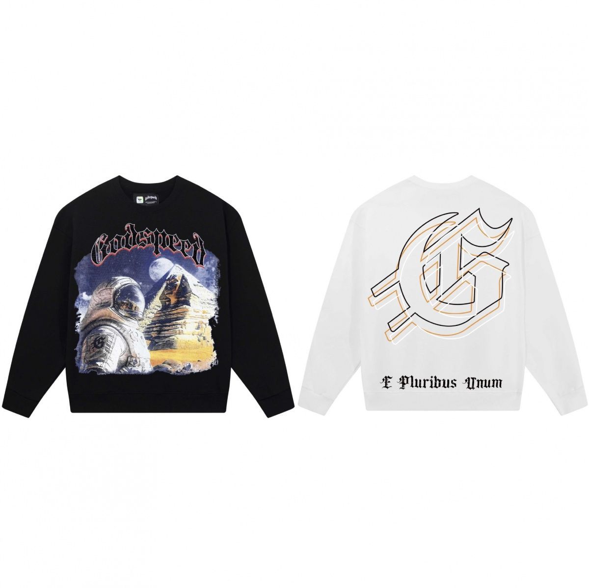Unisex Crew Neck Sweatshirt With Skull Pyramid Print Pattern_voghion.com