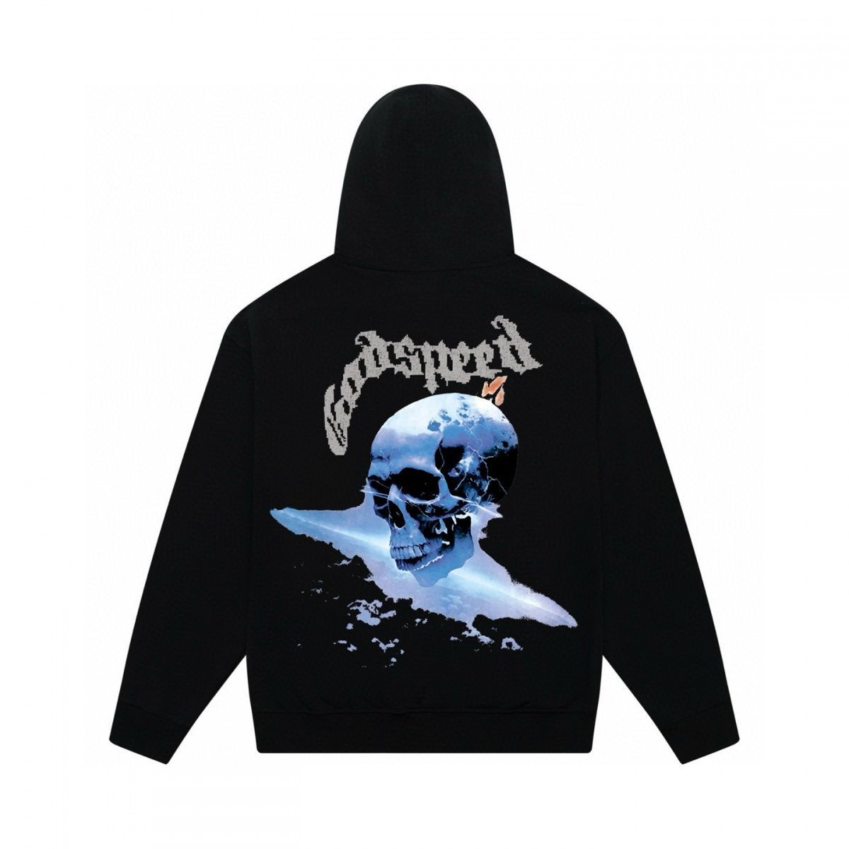 Sudadera con capucha unisex estampado calavera algodón pesado_voghion.com