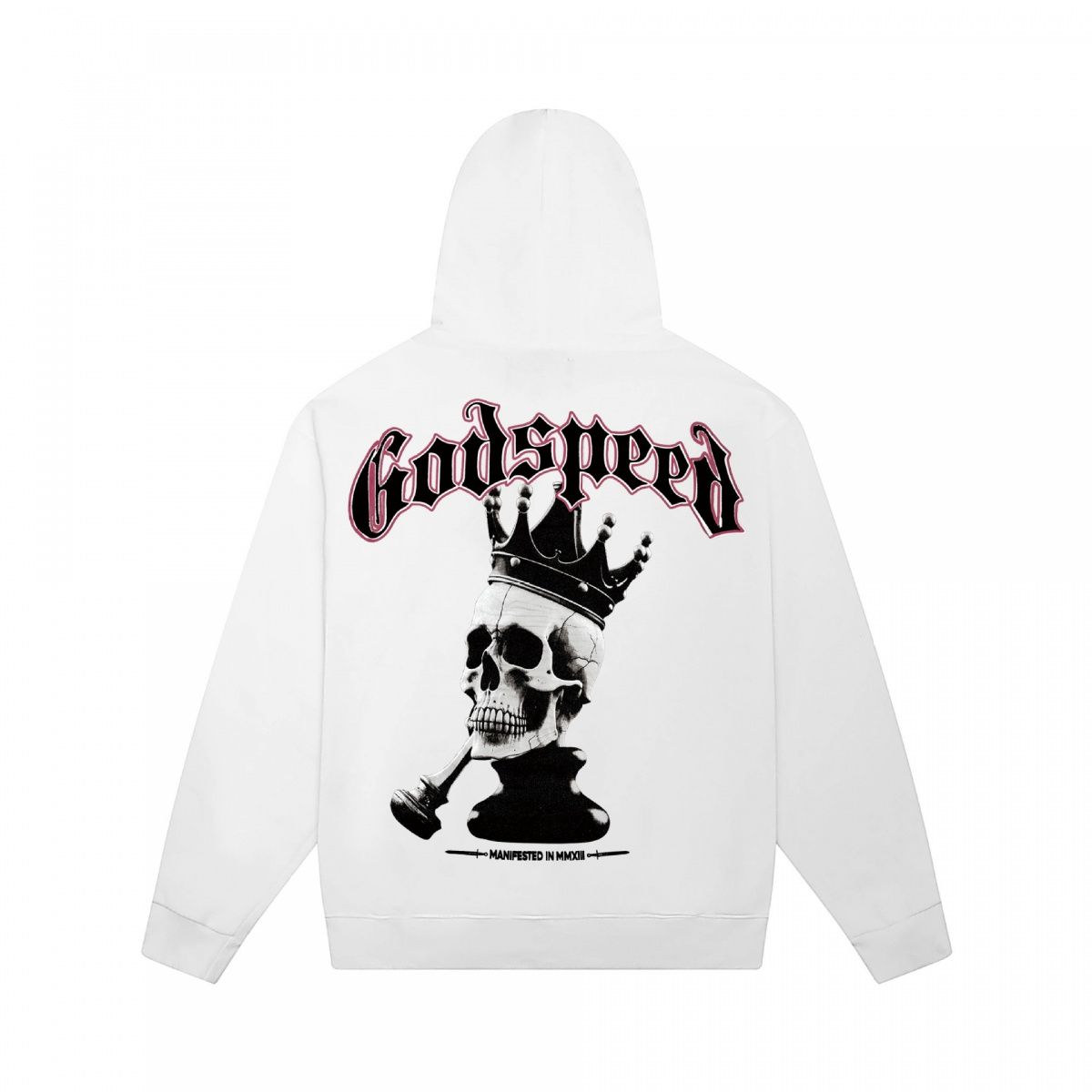 Trendy Brand Skull Print Heavy Cotton Unisex High Street Hooded Sweatshirt Long Sleeve Fashion_viptrois.com