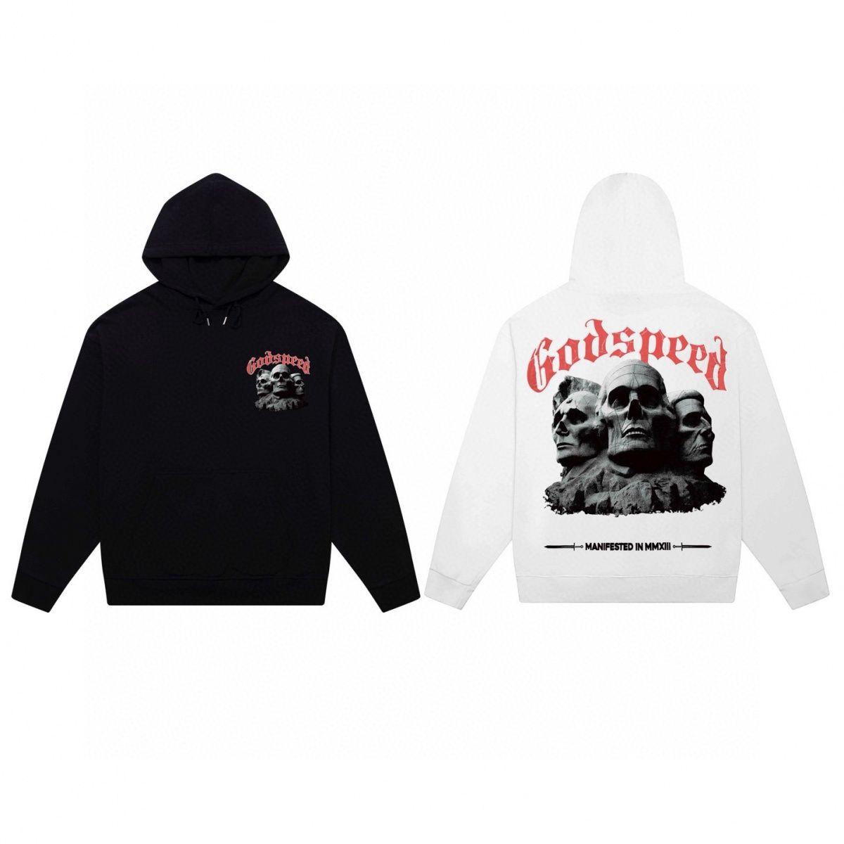 Sudadera con capucha unisex estampado calavera high street algodón_voghion.com