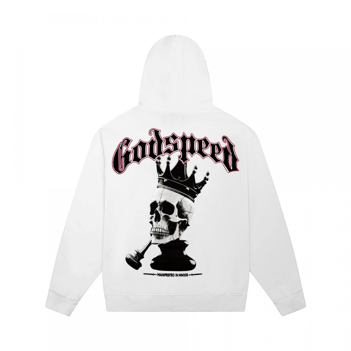 Trendy Brand Skull Print Heavy Cotton Unisex High Street Hooded Sweatshirt Long Sleeve Fashion_viptrois.com