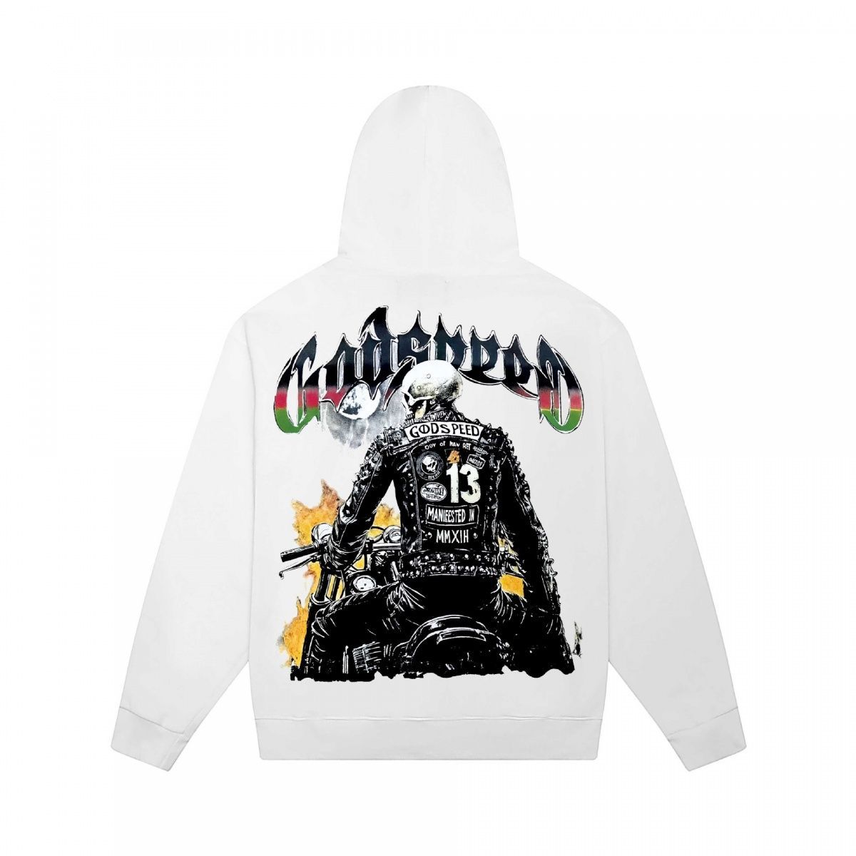 Sudadera unisex con capucha estampado calavera algodón pesado_voghion.com