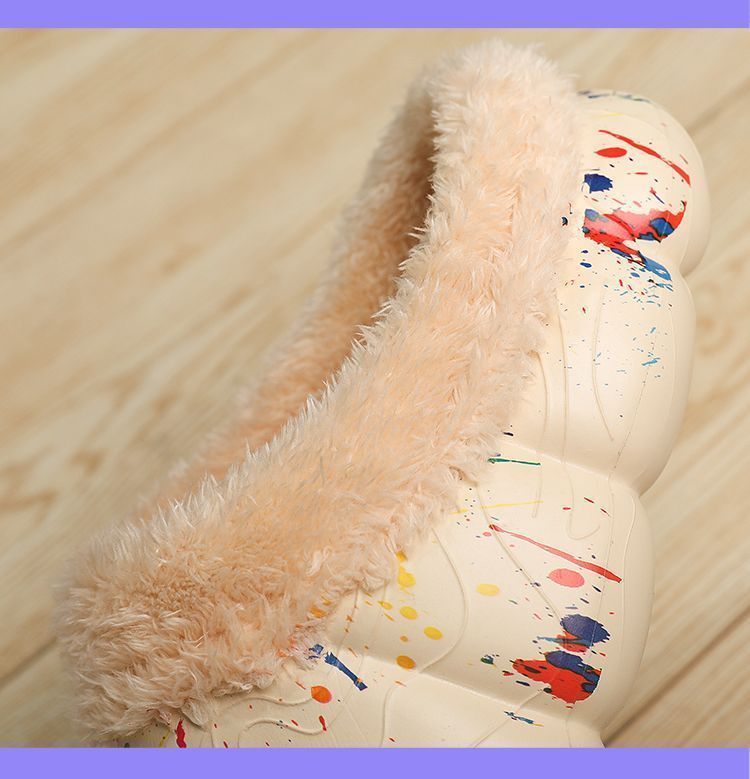 NOCOPY Winter New Slippers Men, Fleece-Lined And Thickened, Couples' Shoes, Soft Sole, Slip-On, Closed-Toe Cotton Shoes_voghion.com