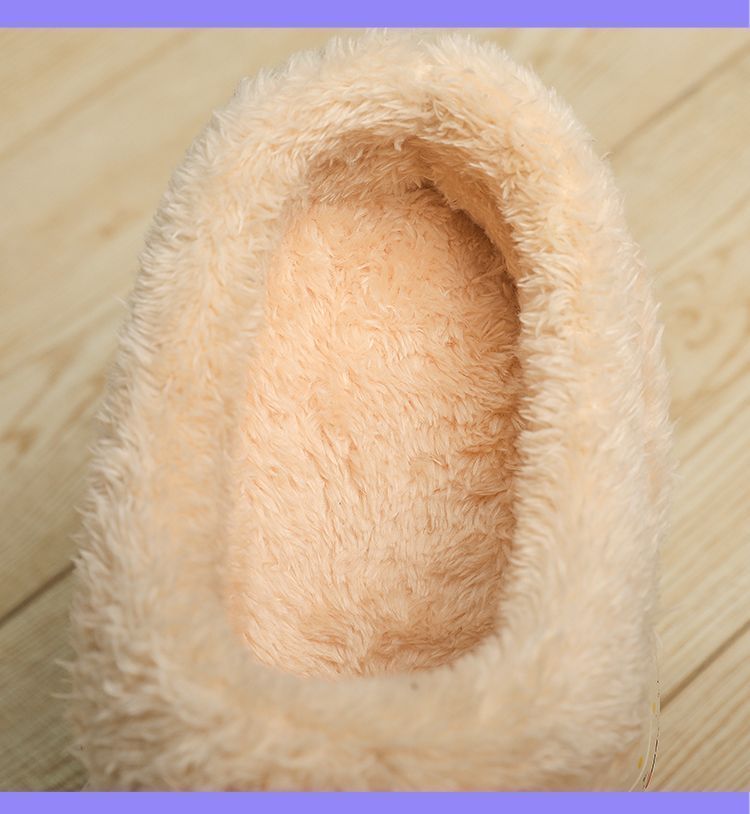 NOCOPY Winter New Slippers Men, Fleece-Lined And Thickened, Couples' Shoes, Soft Sole, Slip-On, Closed-Toe Cotton Shoes_voghion.com