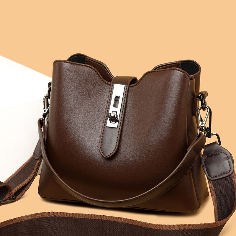 Strukturierter Bucket Bag mit gekreuzten Rändern für Damen, neue, hochwertige Vintage-Handtasche mit mehreren Lagen und großem Fassungsvermögen, Schulter- oder Umhängetasche_voghion.com