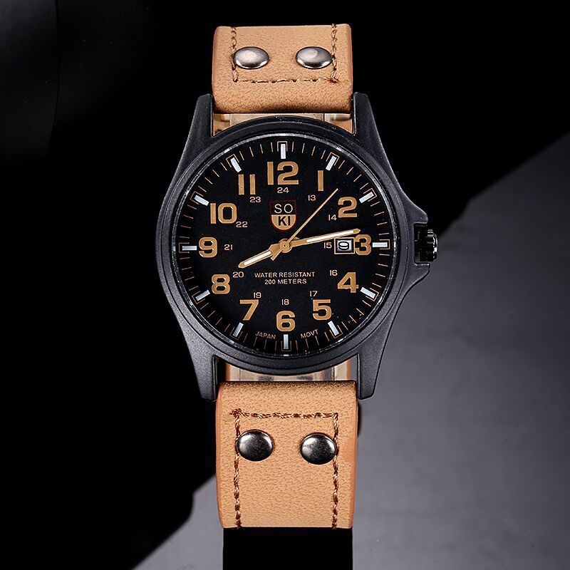 Men's Quartz Watch With Luminous Display And Calendar Canvas Strap_voghion.com