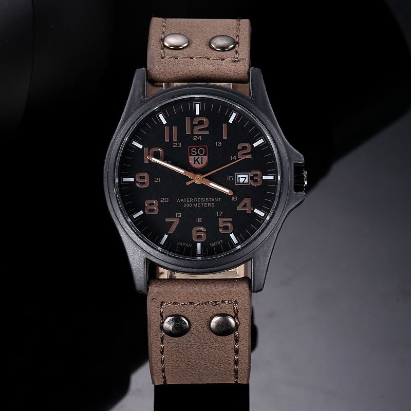 Men's Quartz Watch With Luminous Display And Calendar Canvas Strap_voghion.com