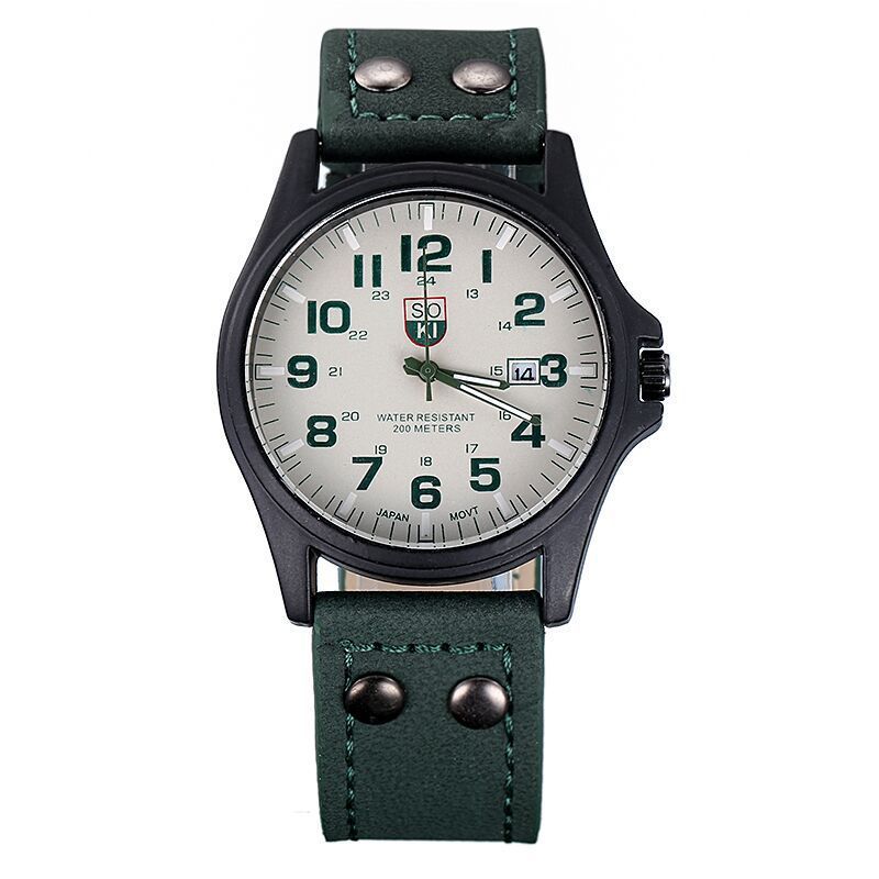 Men's Quartz Watch With Luminous Display And Calendar Canvas Strap_voghion.com