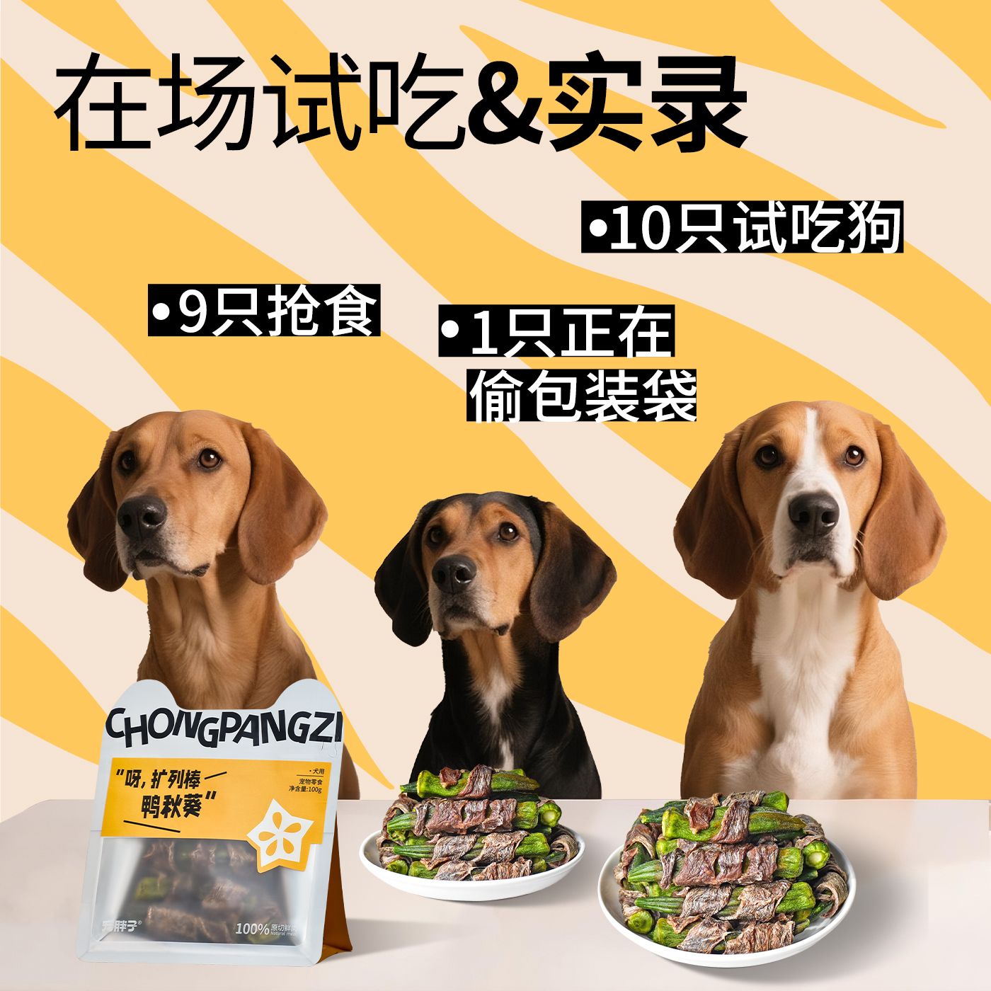 宠胖子宠物狗狗零食鸭肉秋葵中小型磨牙训练泰迪幼犬鸡肉蔬菜肉干 图片 5