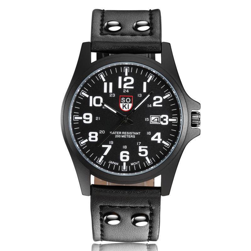 Men's Quartz Watch With Luminous Display And Calendar Canvas Strap_voghion.com