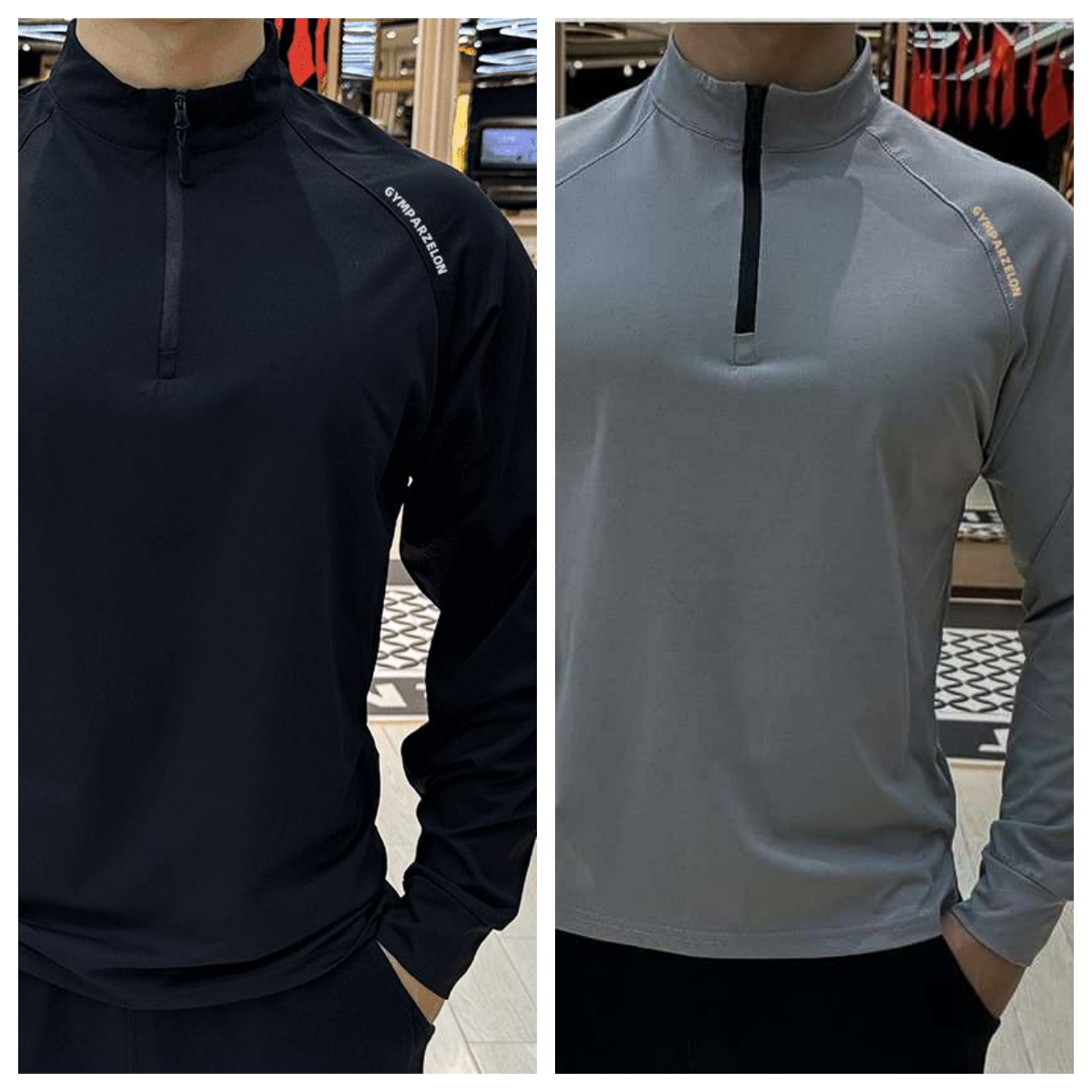 Herren Langarmshirt Slim Fit Für Sport Und Freizeit Elastisch_voghion.com
