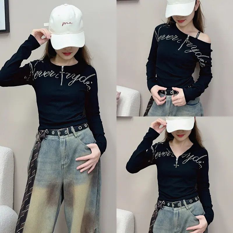 【字母水晶钻】秋冬新款一衣多穿显瘦百搭时尚广场跳舞服长