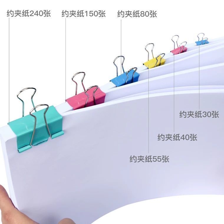 彩色燕尾夹长尾夹办公试卷文件书大小号票据整理优选文具新品上市 图片 8