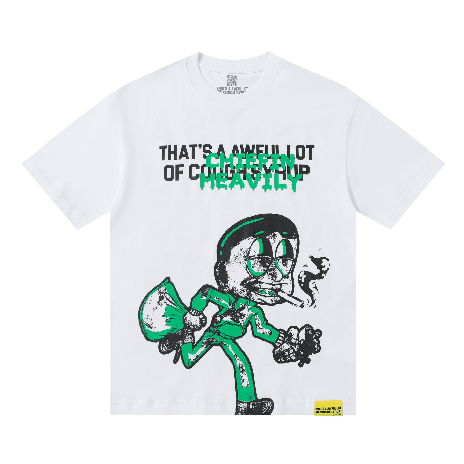 Vintage Cartoon Character Letter Print Short Sleeve T-shirt Men Loose Crew Neck Cotton Streetwear Casual Basic Tee_viptrois.com